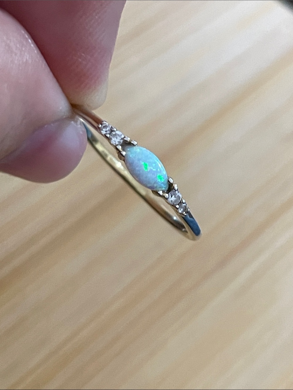Opal & Diamond Accent Ring in Gold and 925 sterling silver